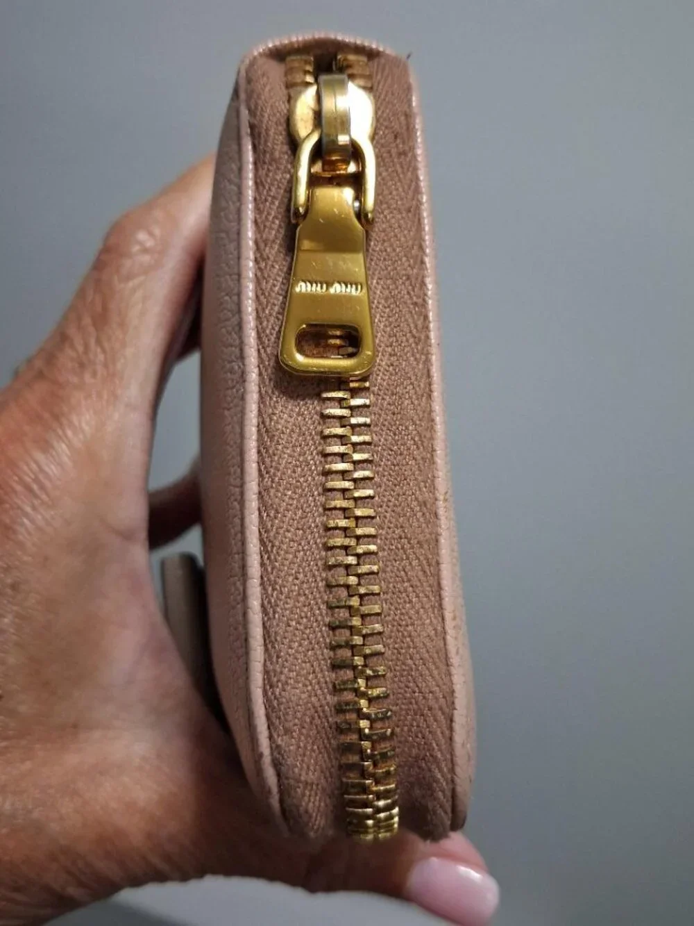 Miu Miu Pink/Dusty Rose/Mauve Zip Around Wallet